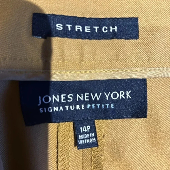 Jones New York Signature Stretch mustard yellow Straight leg  Trousers - Picture 4 of 13